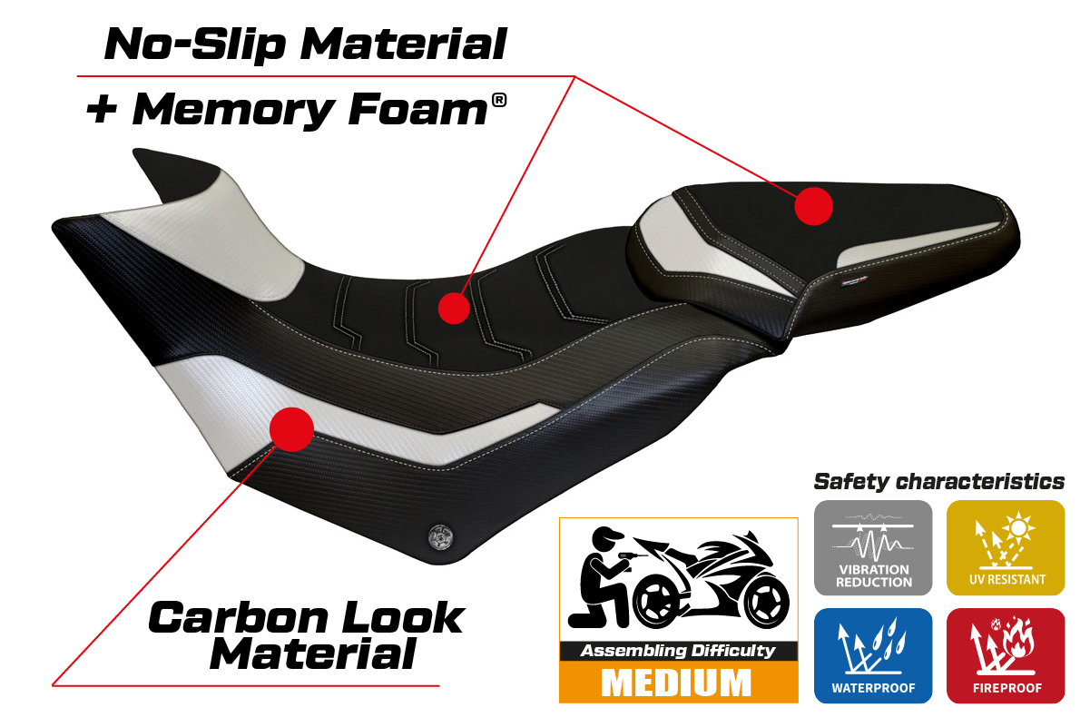 Yhteensopiva istuinpäällinen - Ducati Multistrada 950 2017-2021 - mod Praga 1 Comfort System