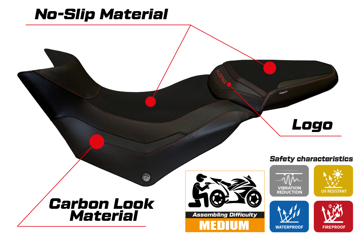 Istuinpäällinen yhteensopiva - Ducati Multistrada 950 2017 - 2021 - mod Praga 1