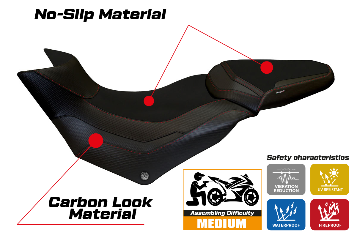 Istuinpäällinen yhteensopiva - Ducati Multistrada 950 2017 - 2021 - mod Praga 1