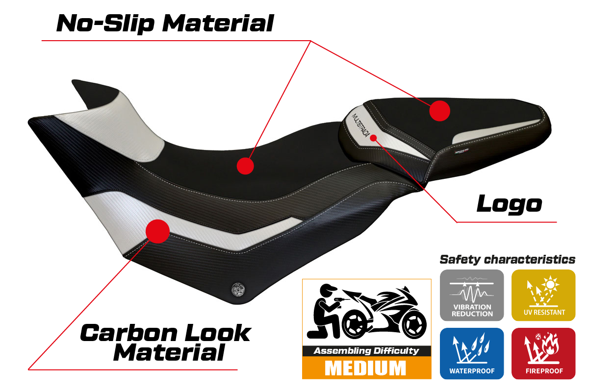 Istuinpäällinen yhteensopiva - Ducati Multistrada 950 2017 - 2021 - mod Praga 1