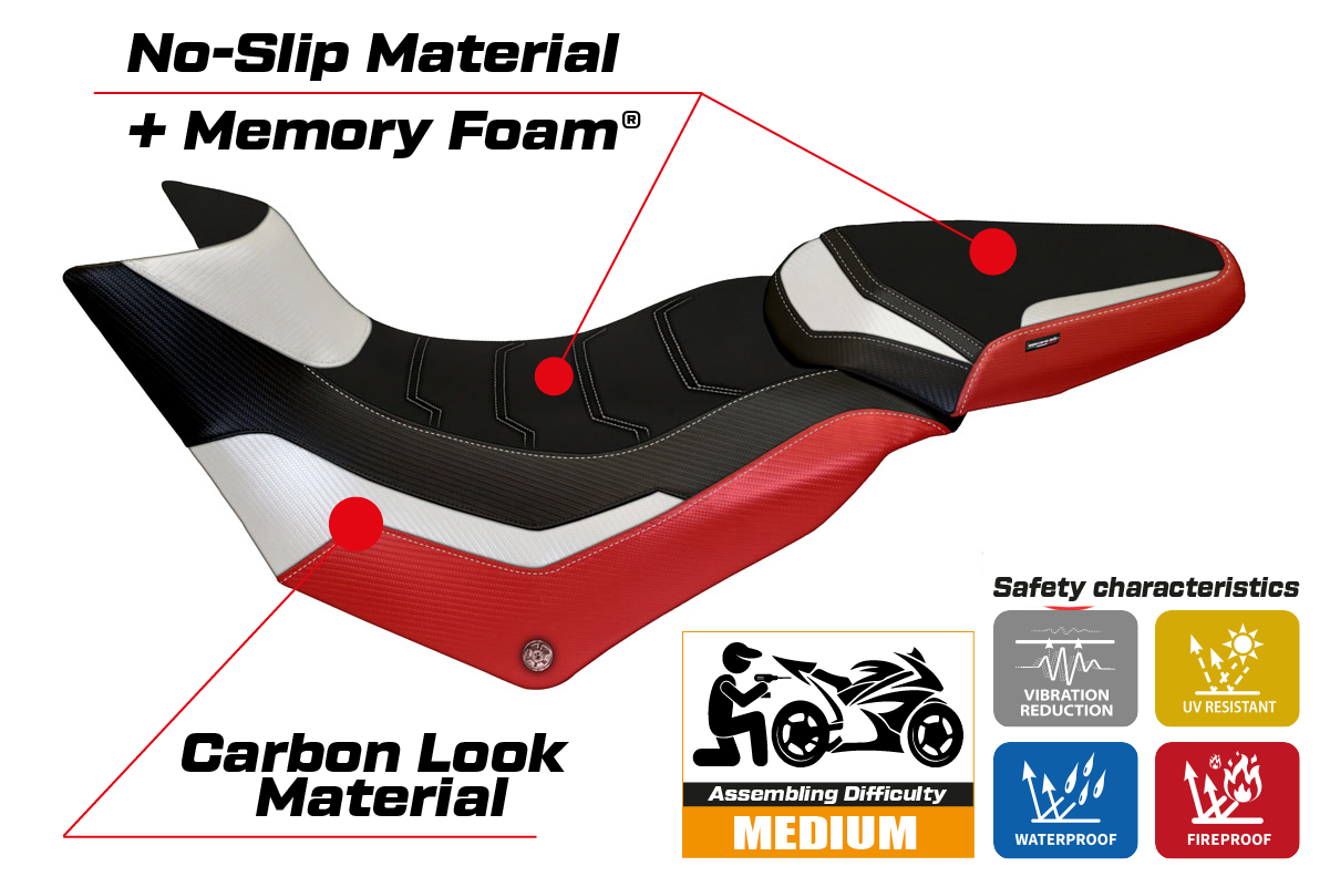 Yhteensopiva istuinpäällinen - Ducati Multistrada 950 2017-2021 - mod Praga Special Color Comfort System
