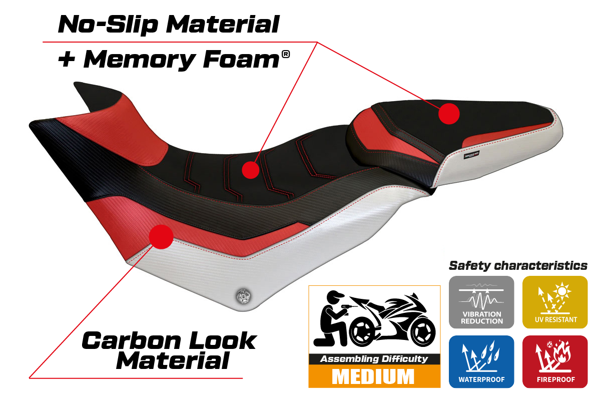 Yhteensopiva istuinpäällinen - Ducati Multistrada 950 2017-2021 - mod Praga Special Color Comfort System