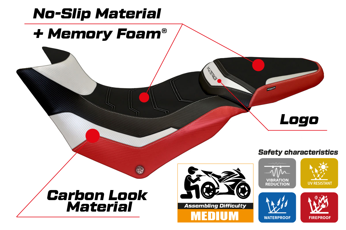 Yhteensopiva istuinpäällinen - Ducati Multistrada 950 2017-2021 - mod Praga Special Color Comfort System
