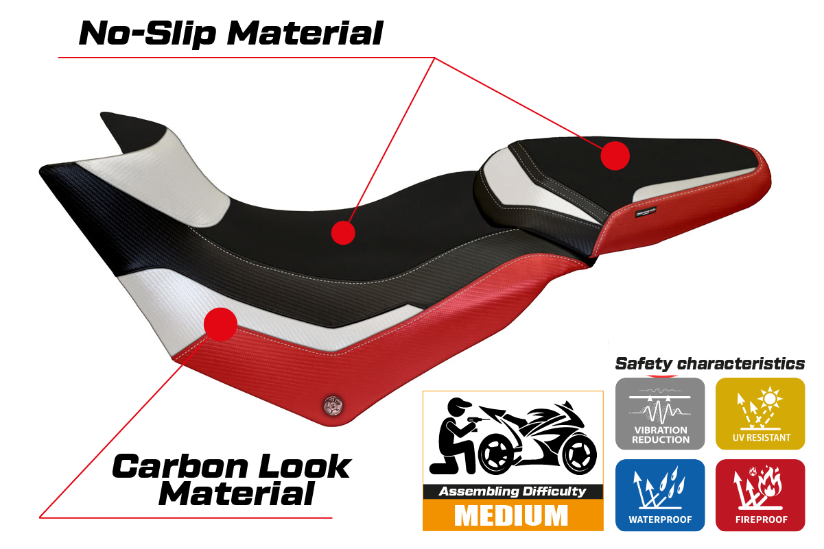 Yhteensopiva istuinpäällinen - Ducati Multistrada 950 2017-2021 - mod Praga Special Color