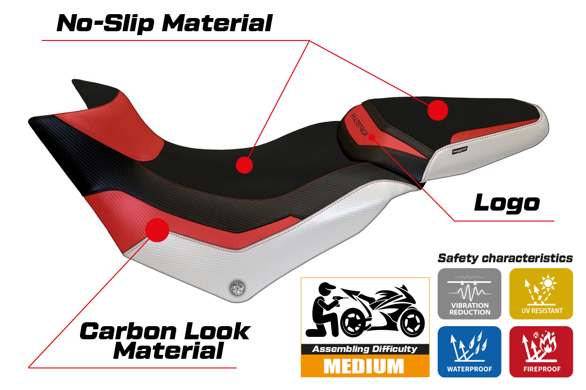 Yhteensopiva istuinpäällinen - Ducati Multistrada 950 2017-2021 - mod Praga Special Color