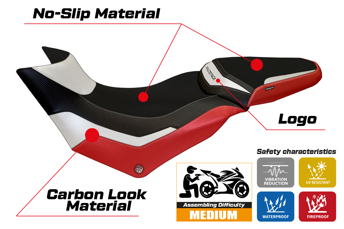 Yhteensopiva istuinpäällinen - Ducati Multistrada 950 2017-2021 - mod Praga Special Color
