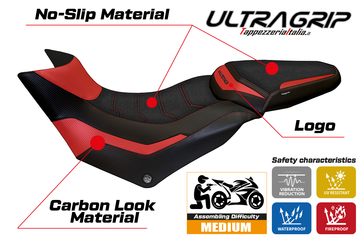 Yhteensopiva istuinpäällinen - Ducati Multistrada 950 2017-2021 - mod Slapy Ultragrip