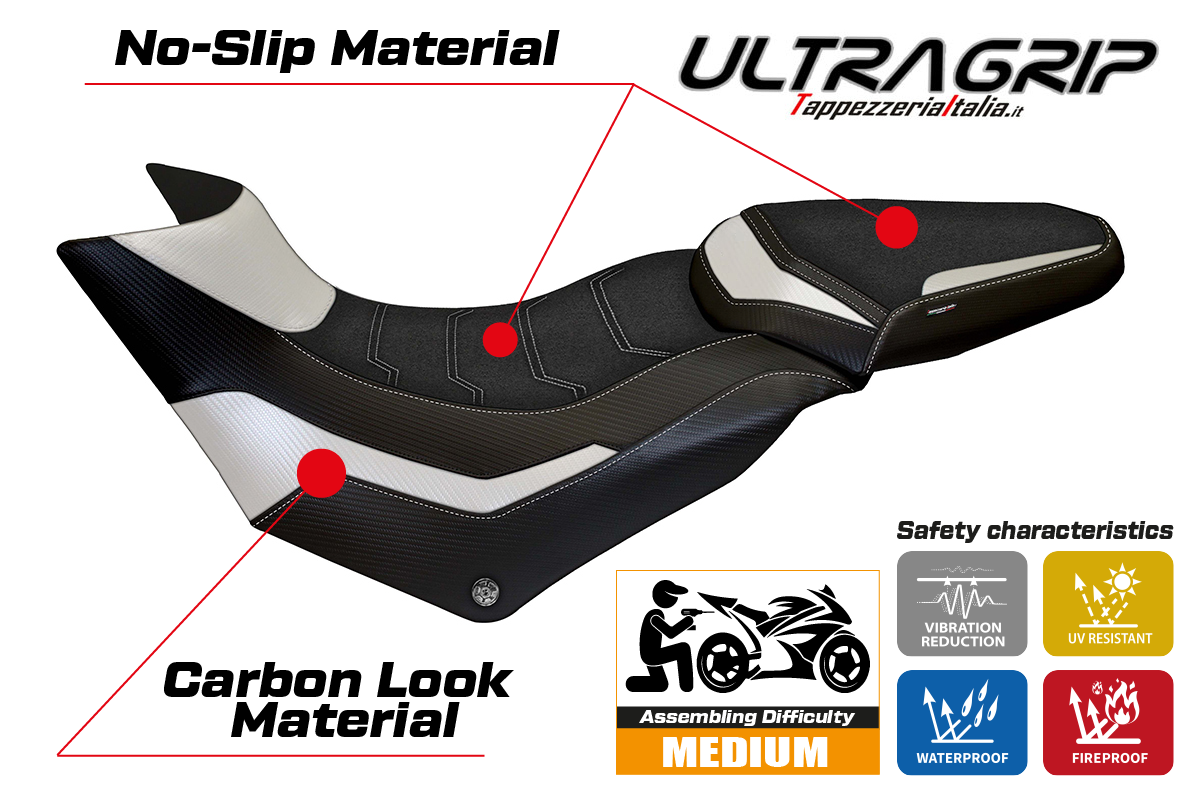 Yhteensopiva istuinpäällinen - Ducati Multistrada 950 2017-2021 - mod Slapy Ultragrip