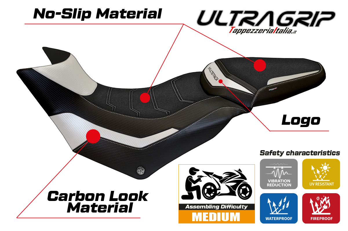 Yhteensopiva istuinpäällinen - Ducati Multistrada 950 2017-2021 - mod Slapy Ultragrip
