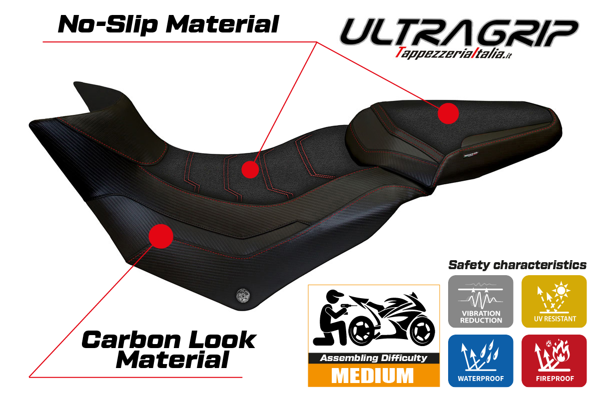 Yhteensopiva istuinpäällinen - Ducati Multistrada 950 2017-2021 - mod Slapy Ultragrip