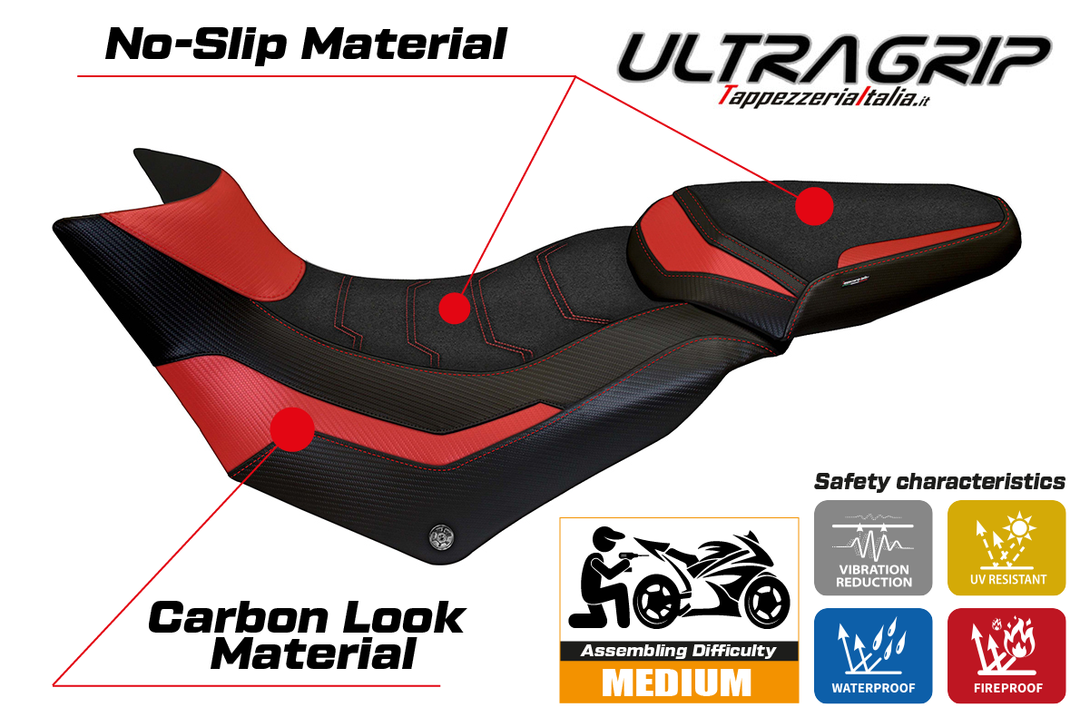 Yhteensopiva istuinpäällinen - Ducati Multistrada 950 2017-2021 - mod Slapy Ultragrip
