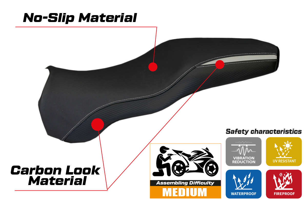Yhteensopiva istuinpäällinen - Ducati Sport-S / Super Sport-SS 2002-2006 - mod Latina Insert Color