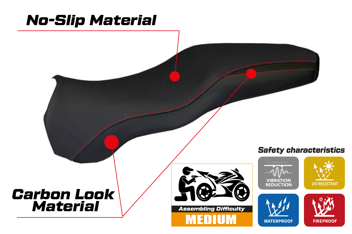Yhteensopiva istuinpäällinen - Ducati Sport-S / Super Sport-SS 2002-2006 - mod Latina Insert Color