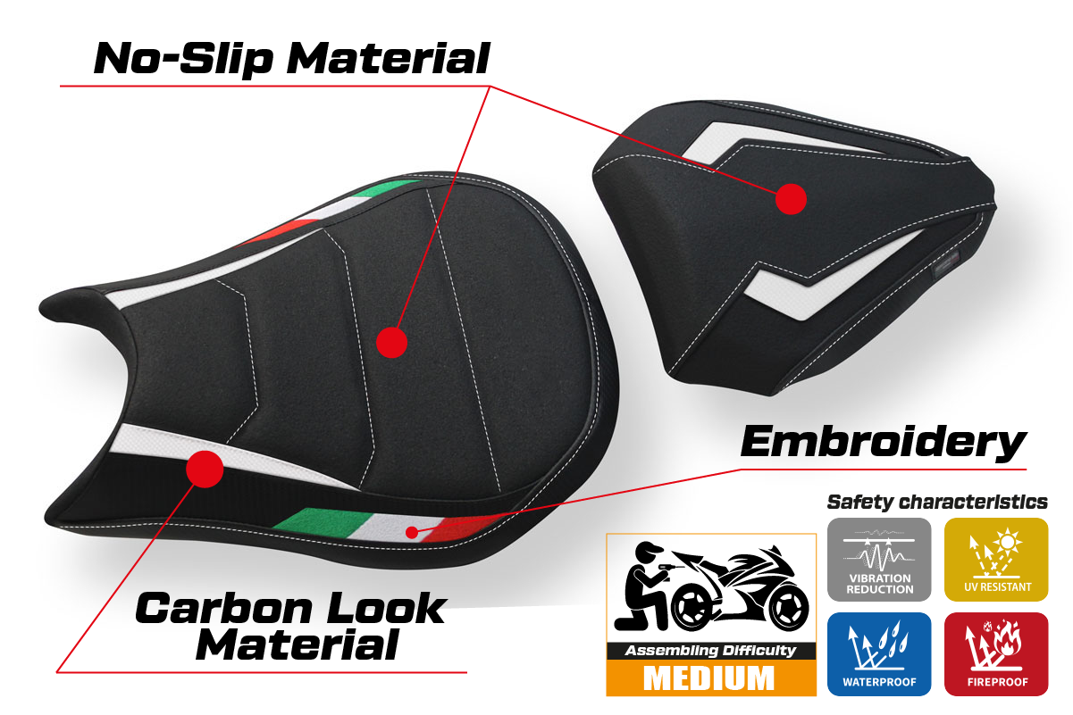 Yhteensopiva istuinpäällinen - Ducati Streetfighter 2009-2015 - mod Florida Trico Ultragrip