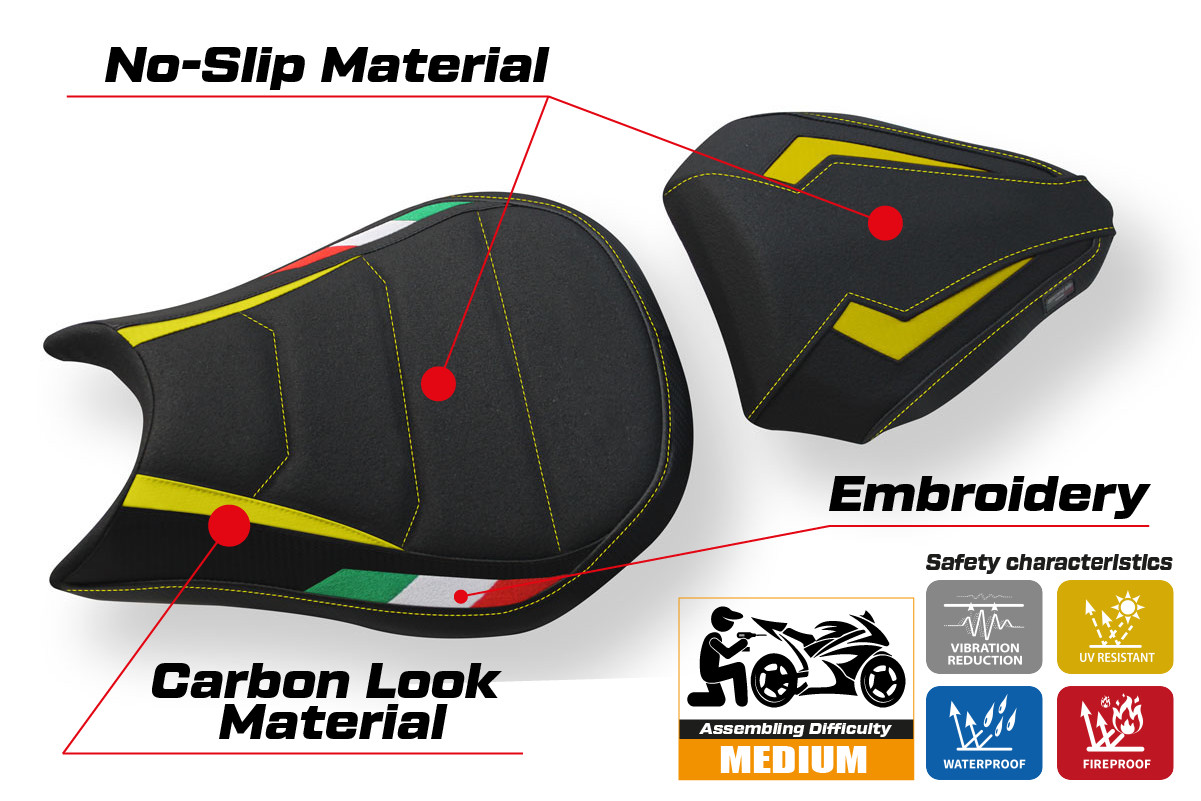 Yhteensopiva istuinpäällinen - Ducati Streetfighter 2009-2015 - mod Florida Trico Ultragrip