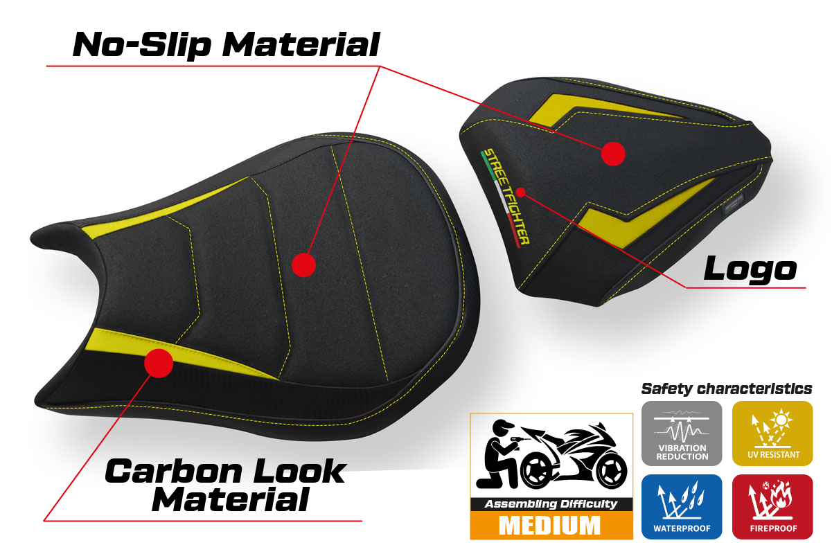 Yhteensopiva istuinpäällinen - Ducati Streetfighter 2009-2015 - mod Florida Ultragrip