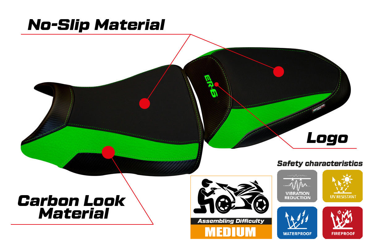 Istuinpäällinen yhteensopiva - Kawasaki ER-6N / ER-6F 2012 - 2016 - mod Leeds 1