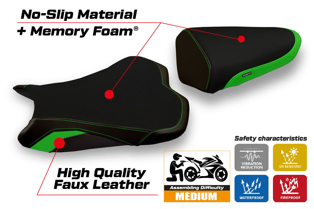 Yhteensopiva istuinpäällinen - Kawasaki Ninja ZX 10 R 2008 - 2010 - mod Agra 2 Comfort System