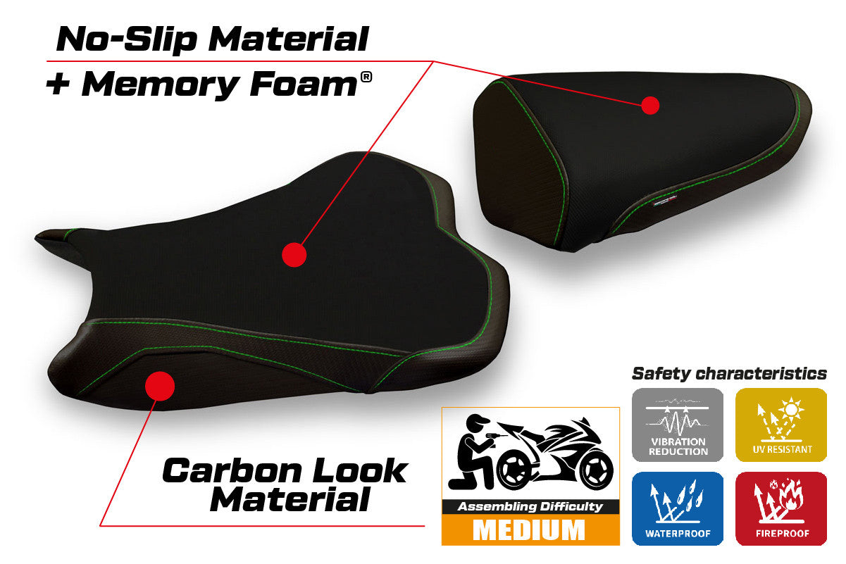 Yhteensopiva istuinpäällinen - Kawasaki Ninja ZX 10 R 2008 - 2010 - mod Agra 2 Comfort System