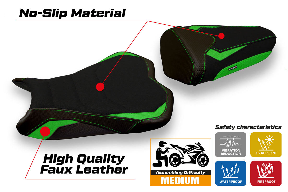 Yhteensopiva istuinpäällinen - Kawasaki Ninja ZX 10 R 2008 - 2010 - mod Quito 2 Ultragrip