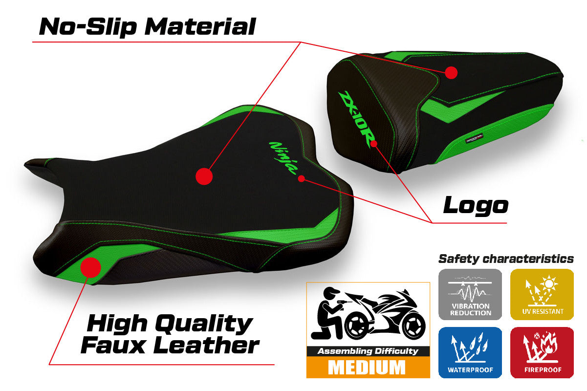 Yhteensopiva istuinpäällinen - Kawasaki Ninja ZX 10 R 2008 - 2010 - mod Riga 2