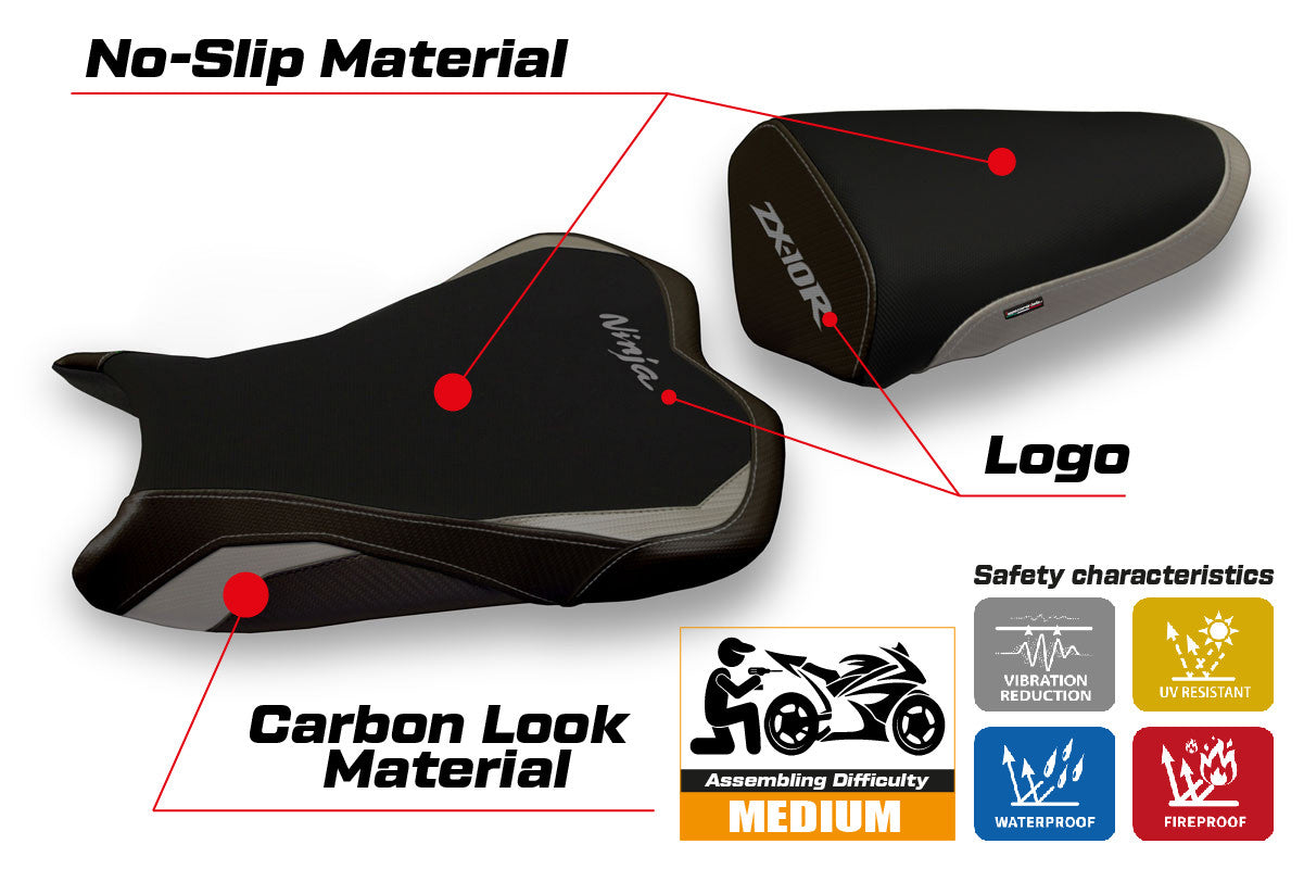 Istuinpäällinen yhteensopiva - Kawasaki Ninja ZX 10 R 2008 - 2010 - mod Seul 1
