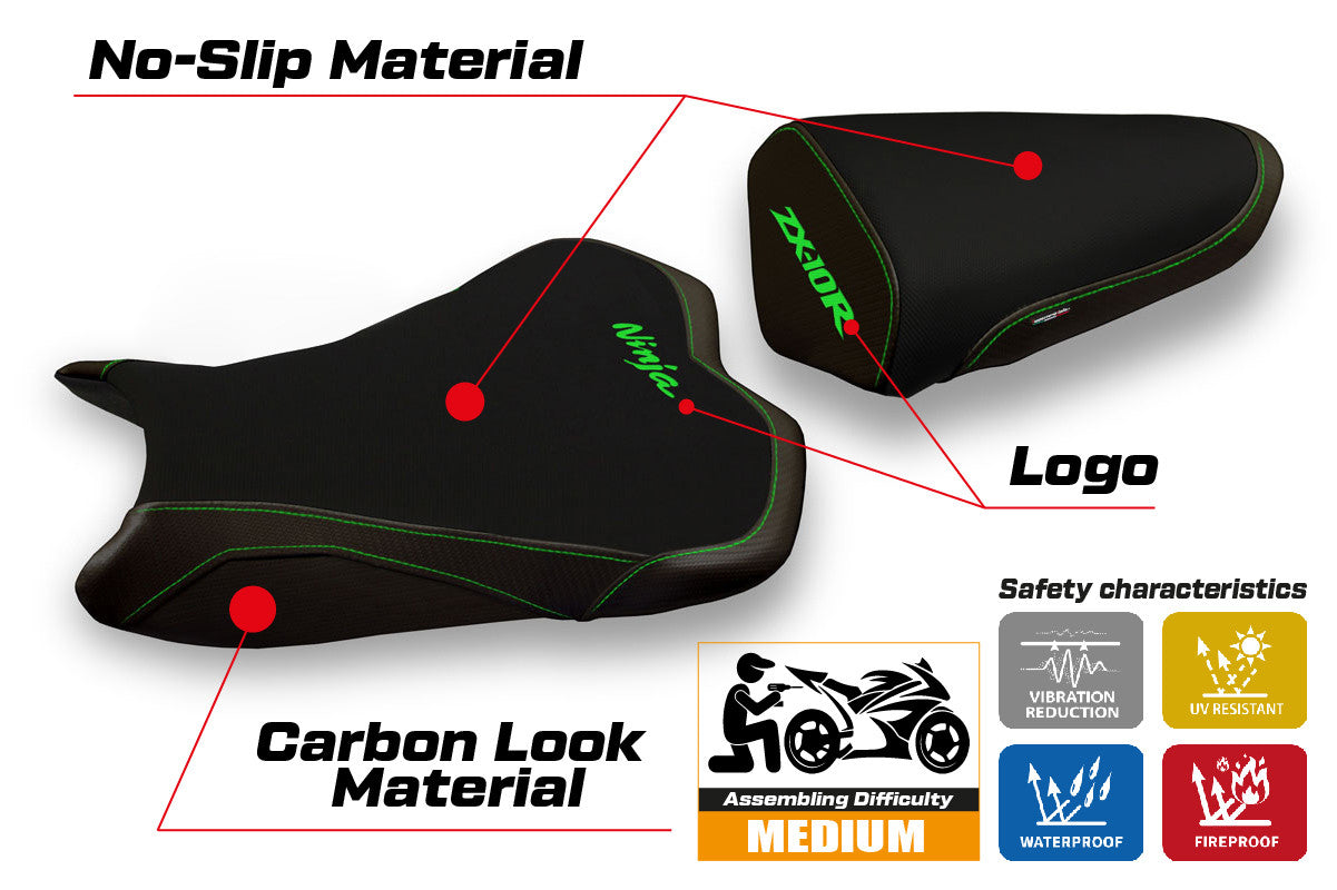 Istuinpäällinen yhteensopiva - Kawasaki Ninja ZX 10 R 2008 - 2010 - mod Seul 1
