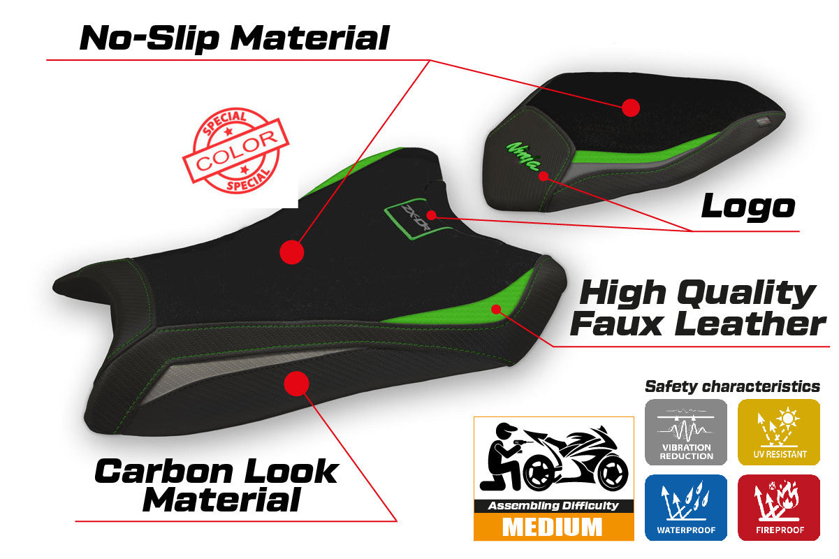 Yhteensopiva istuinpäällinen - Kawasaki Ninja ZX 10 R 2016 - 2020 - mod Alcains Special Color