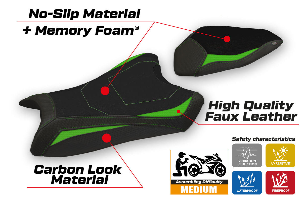 Yhteensopiva istuinpäällinen - Kawasaki Ninja ZX 10 R 2016 - 2020 - mod Hervas Comfort System