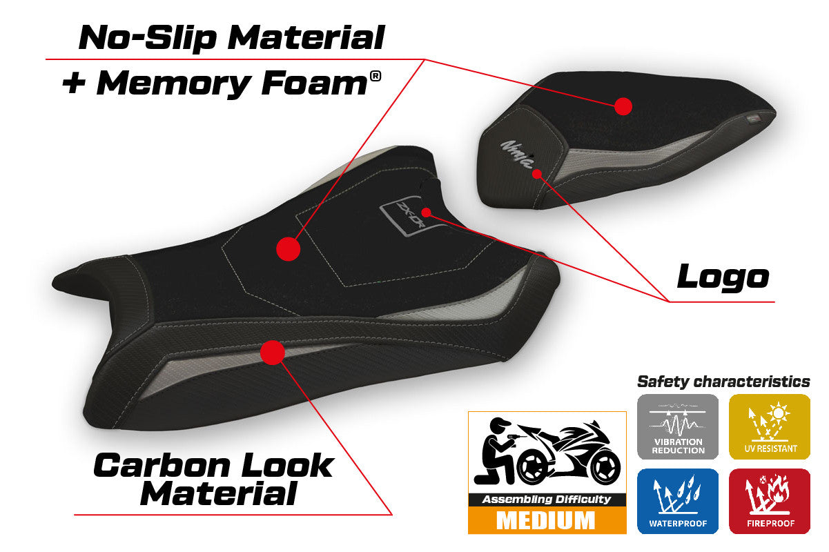 Yhteensopiva istuinpäällinen - Kawasaki Ninja ZX 10 R 2016 - 2020 - mod Hervas Comfort System