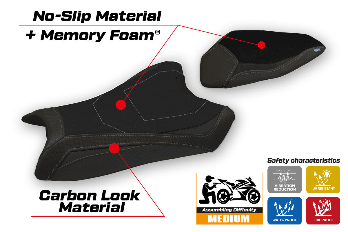 Yhteensopiva istuinpäällinen - Kawasaki Ninja ZX 10 R 2016 - 2020 - mod Hervas Comfort System