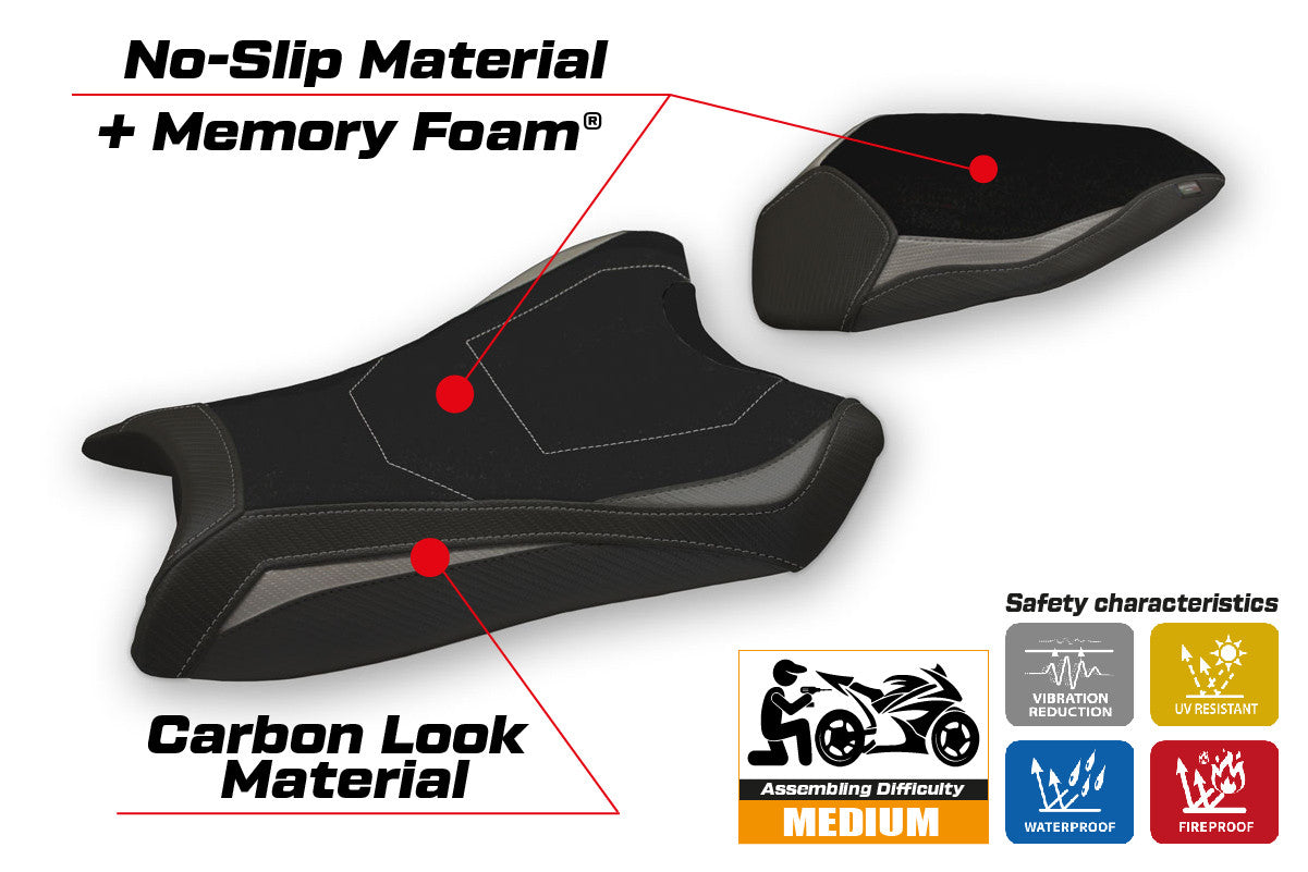 Yhteensopiva istuinpäällinen - Kawasaki Ninja ZX 10 R 2016 - 2020 - mod Hervas Comfort System