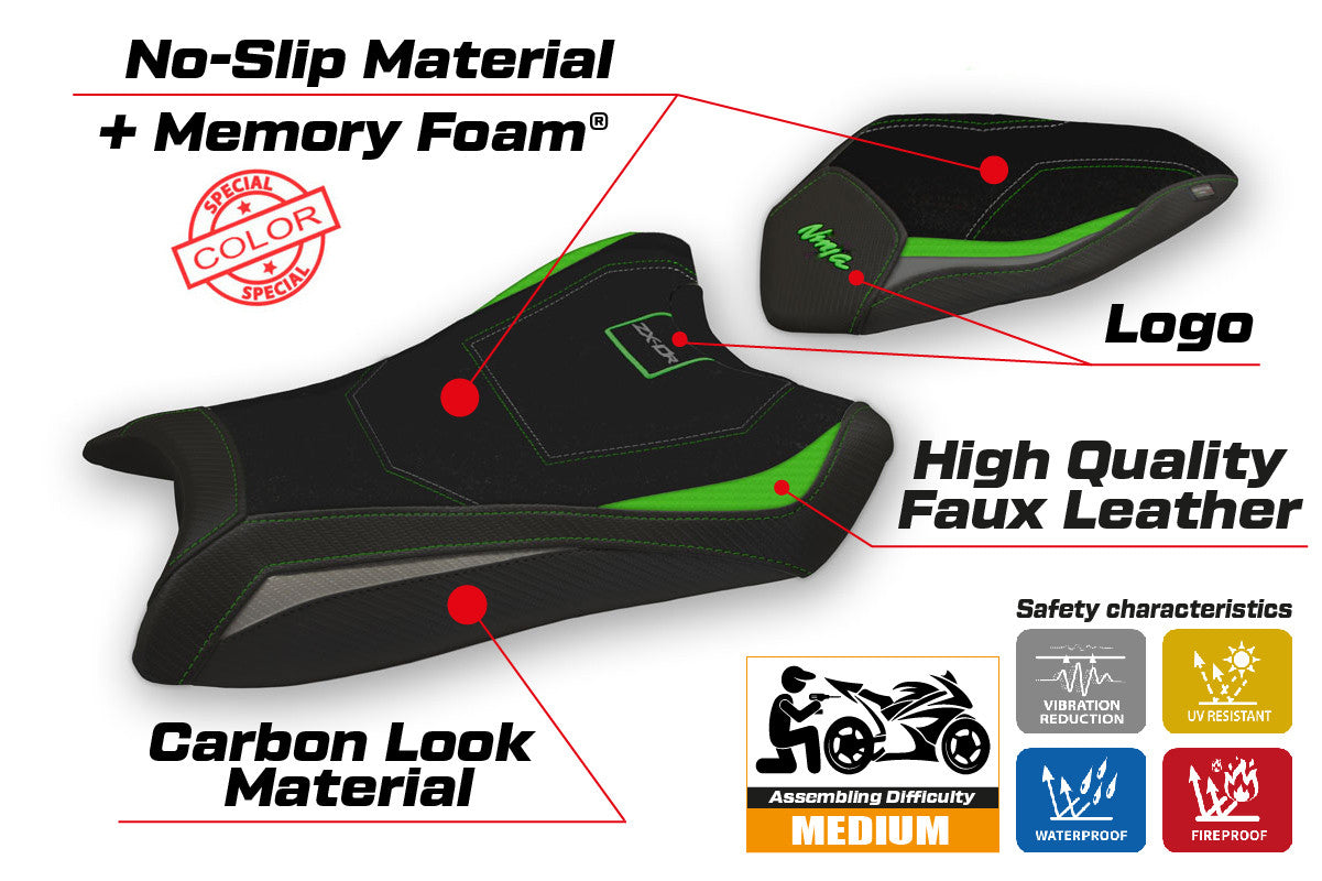 Yhteensopiva istuinpäällinen - Kawasaki Ninja ZX 10 R 2016 - 2020 - mod Hervas Special Color Comfort System