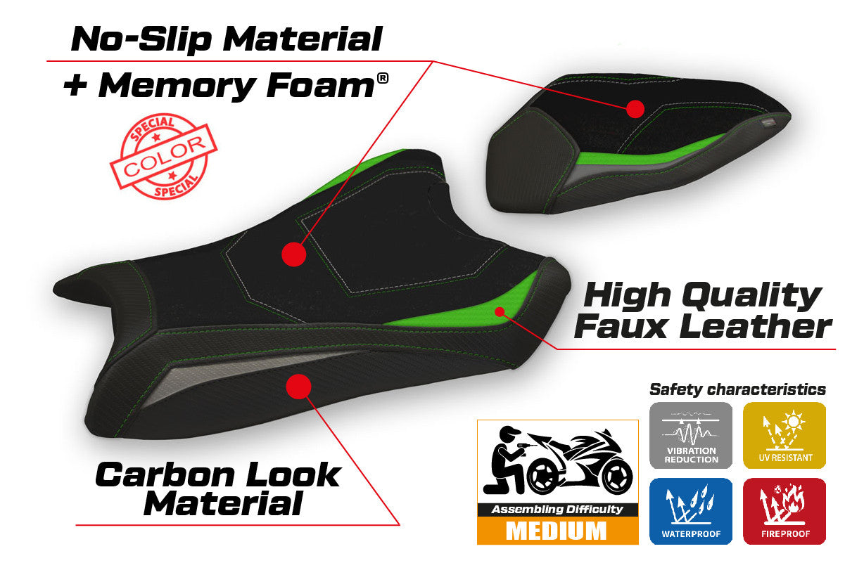 Yhteensopiva istuinpäällinen - Kawasaki Ninja ZX 10 R 2016 - 2020 - mod Hervas Special Color Comfort System