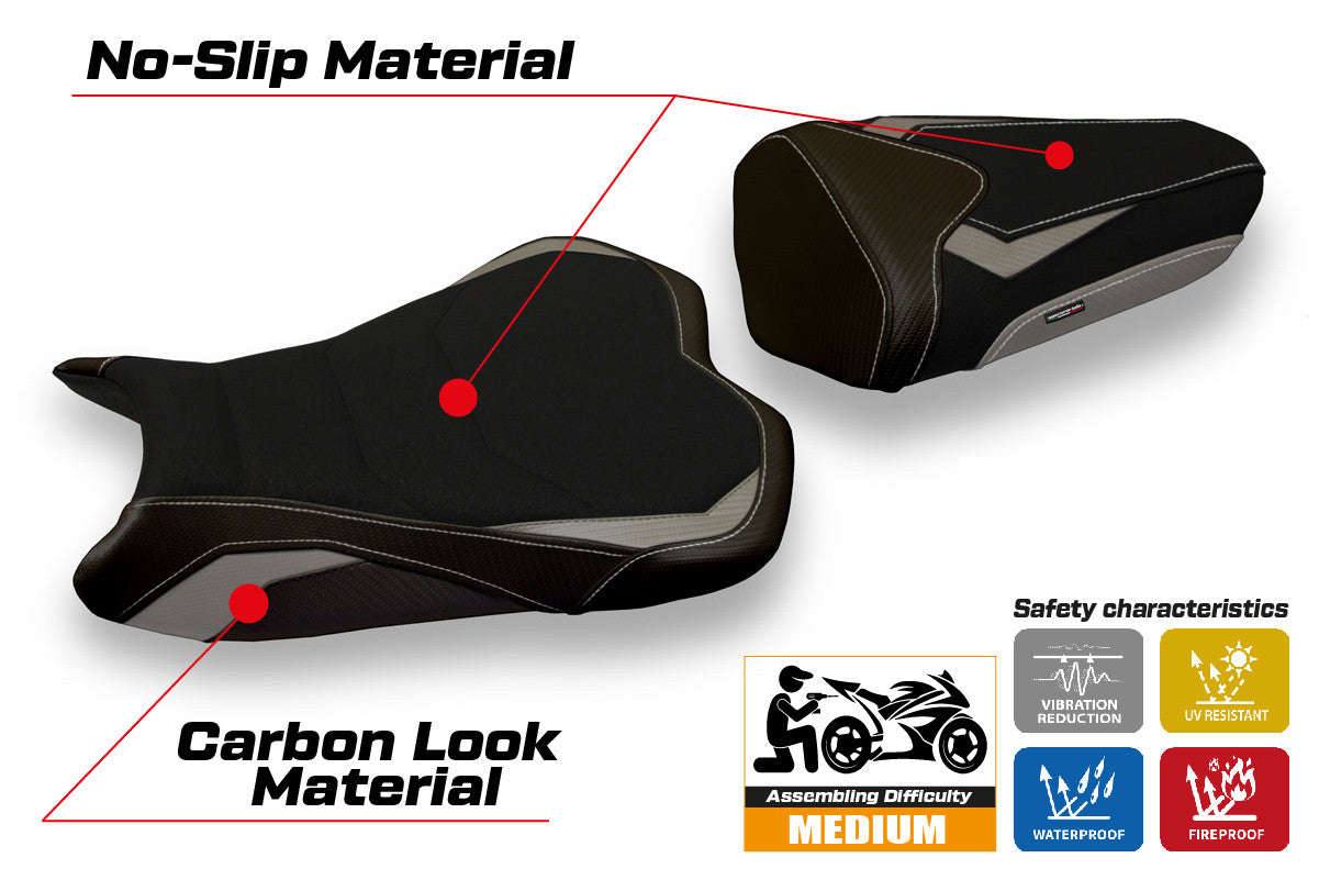 Yhteensopiva istuinpäällinen - Kawasaki Ninja ZX 6 R 2009 - 2012 - mod Cracovia 2 Ultragrip