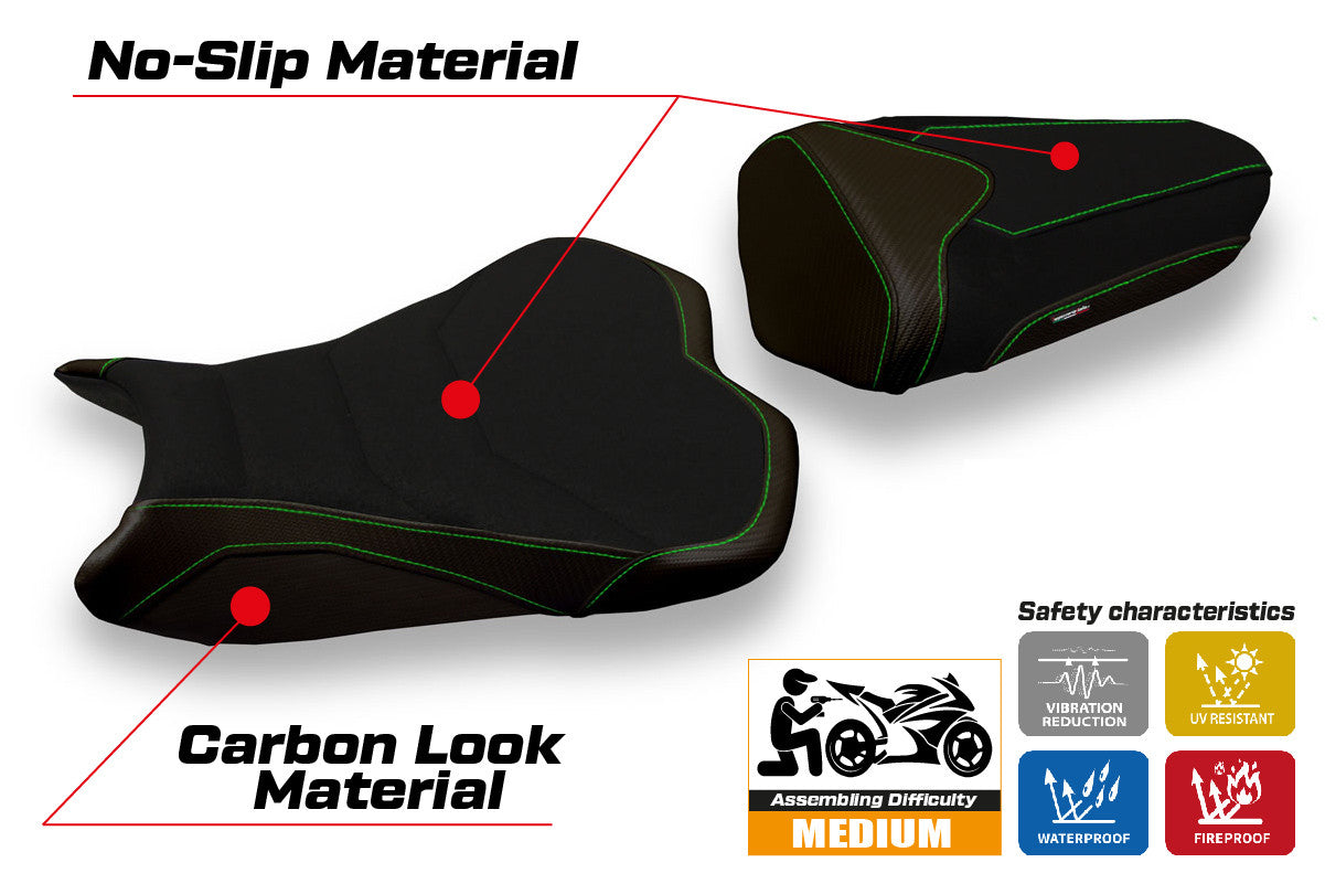 Yhteensopiva istuinpäällinen - Kawasaki Ninja ZX 6 R 2009 - 2012 - mod Cracovia 2 Ultragrip