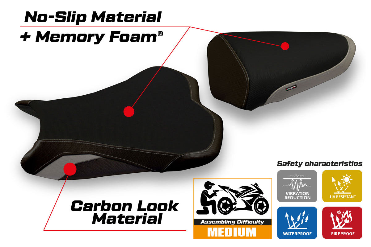 Yhteensopiva istuinpäällinen - Kawasaki Ninja ZX 6 R 2009 - 2012 - mod Giacarta 2 Comfort System