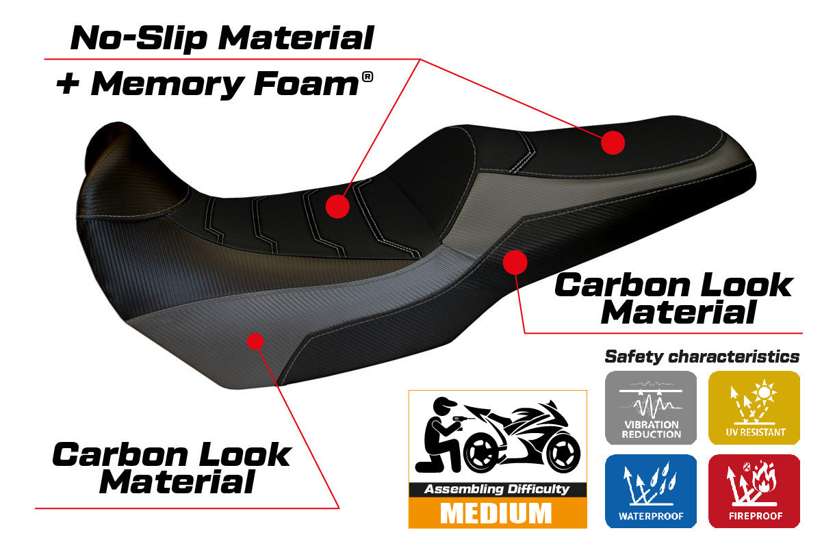 Yhteensopiva istuinpäällinen - Kawasaki Versys 1000 2011-2018 - mod Lampedusa Color Comfort System