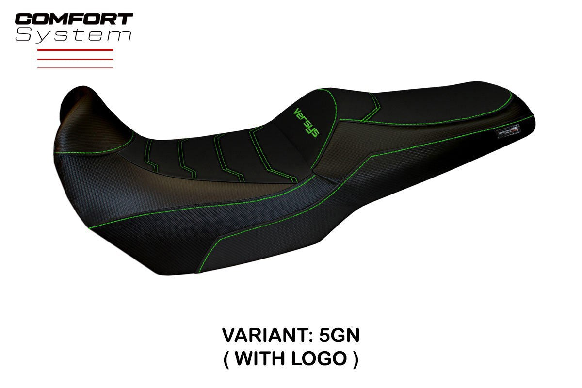 Yhteensopiva istuinpäällinen - Kawasaki Versys 1000 2011-2018 - mod Lampedusa Total Black Comfort System