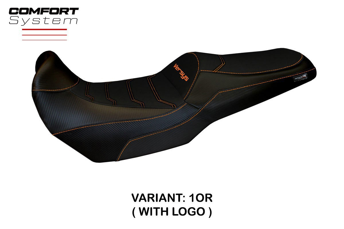 Yhteensopiva istuinpäällinen - Kawasaki Versys 1000 2011-2018 - mod Lampedusa Total Black Comfort System