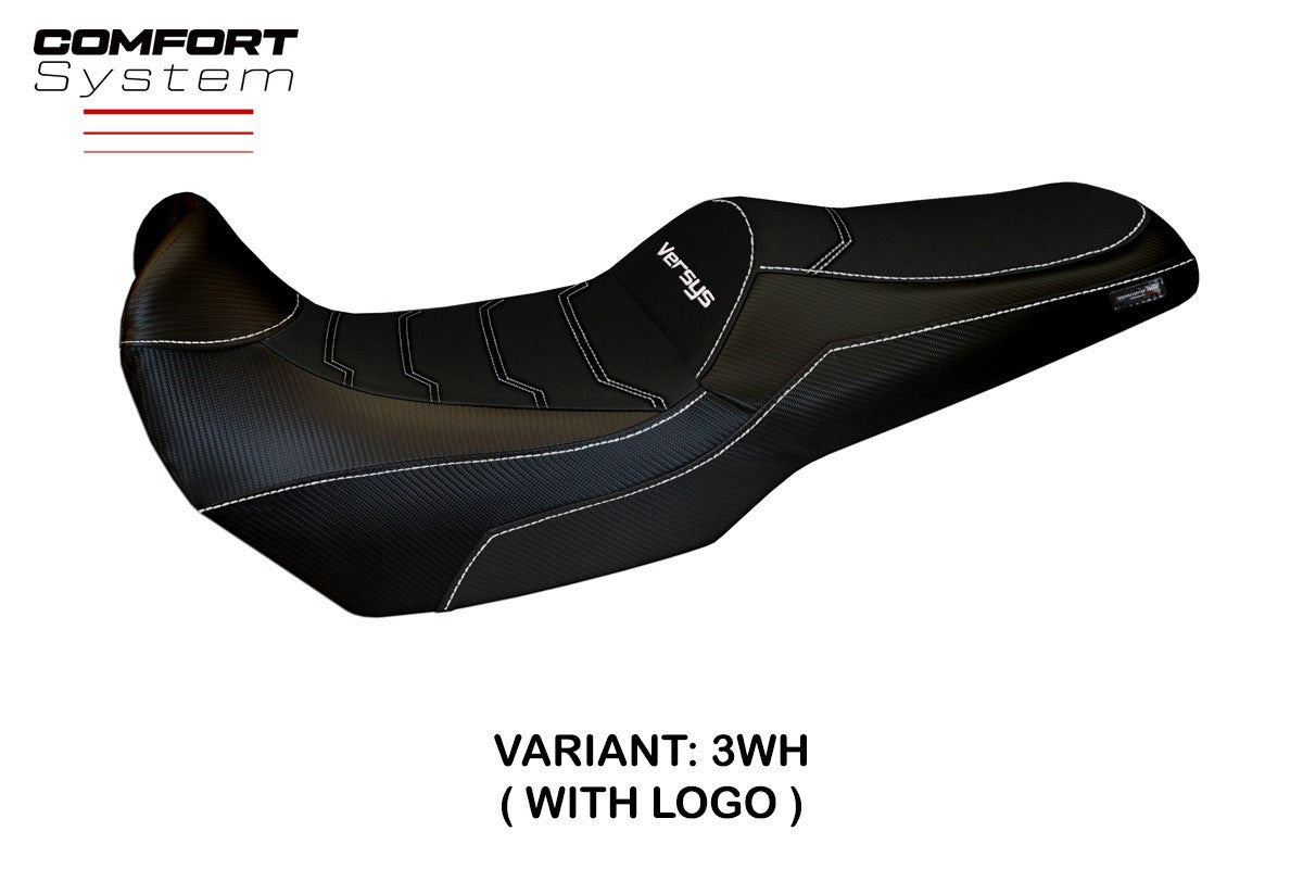 Yhteensopiva istuinpäällinen - Kawasaki Versys 1000 2011-2018 - mod Lampedusa Total Black Comfort System