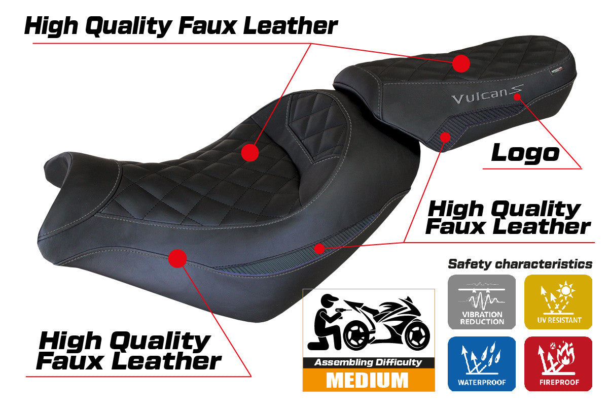 Yhteensopiva istuinpäällinen - Kawasaki Vulcan 650 2014-2025 - mod Taipei