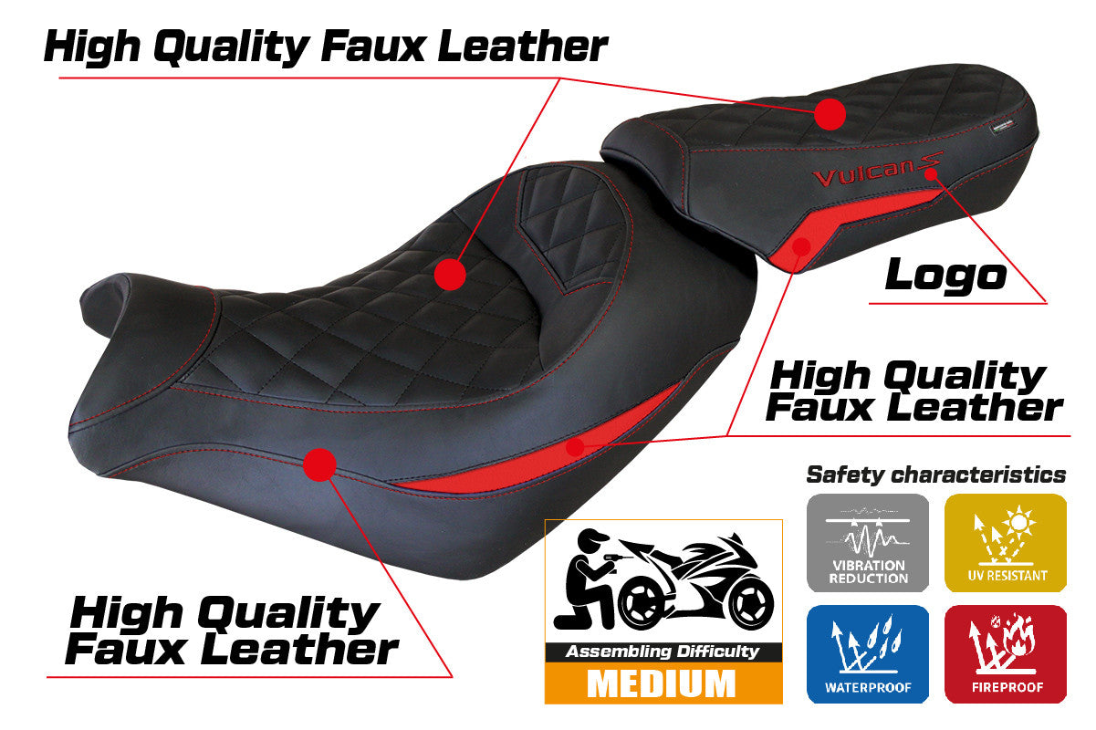 Yhteensopiva istuinpäällinen - Kawasaki Vulcan 650 2014-2025 - mod Taipei