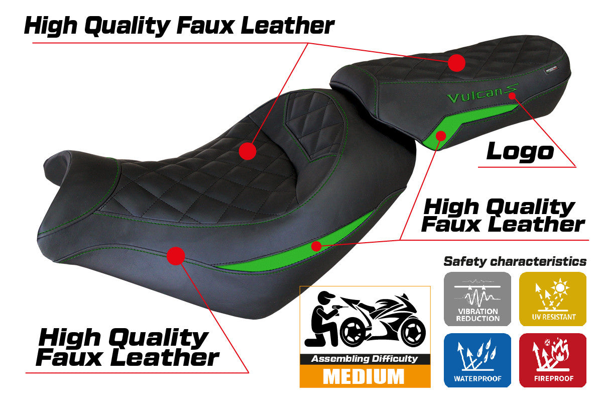 Yhteensopiva istuinpäällinen - Kawasaki Vulcan 650 2014-2025 - mod Taipei