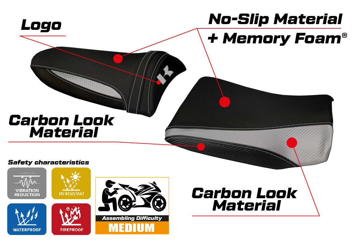Yhteensopiva istuinpäällinen - Kawasaki Z 1000 2003 - 2006 - mod Pozzuoli 1 Comfort System