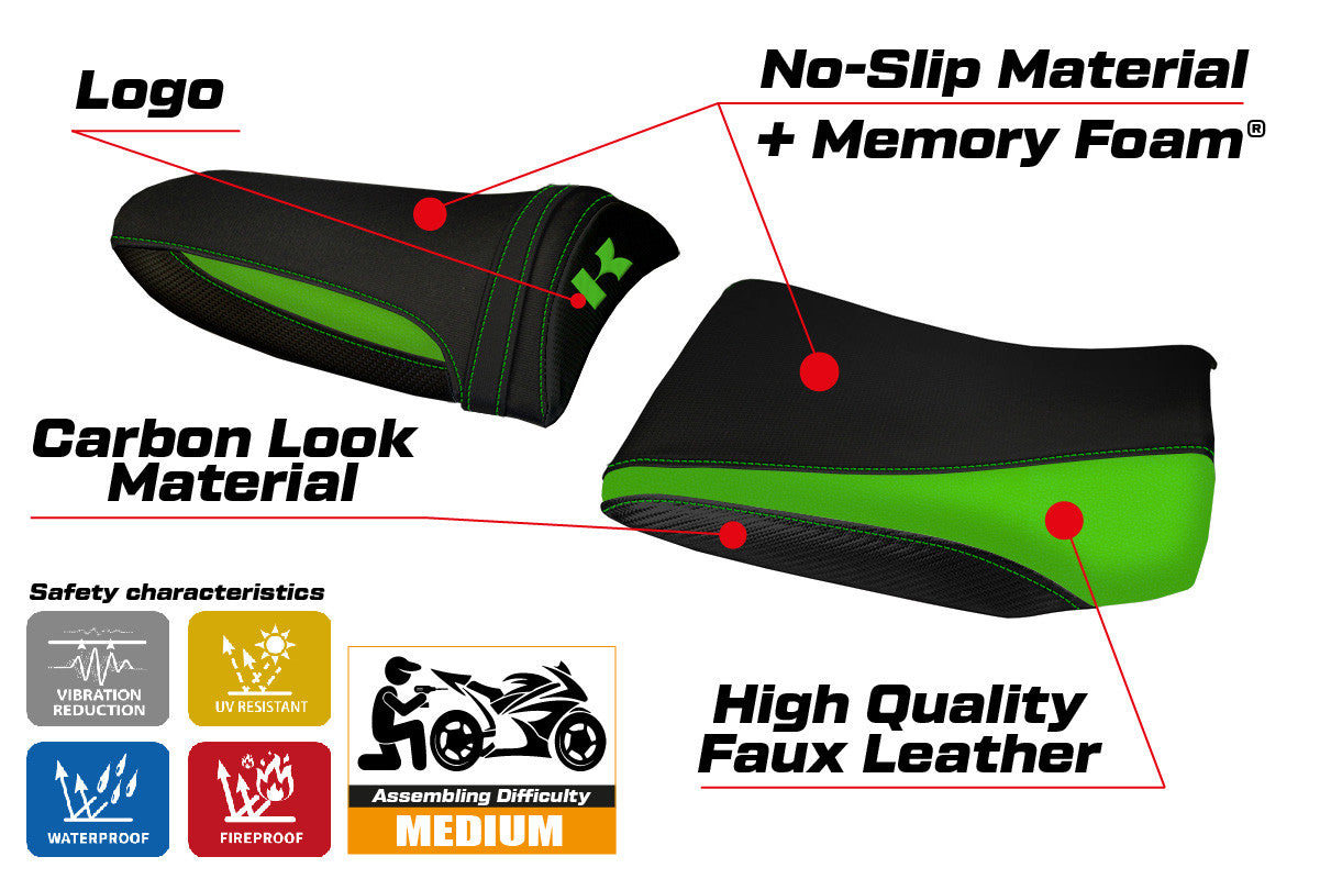 Yhteensopiva istuinpäällinen - Kawasaki Z 1000 2003 - 2006 - mod Pozzuoli 1 Comfort System