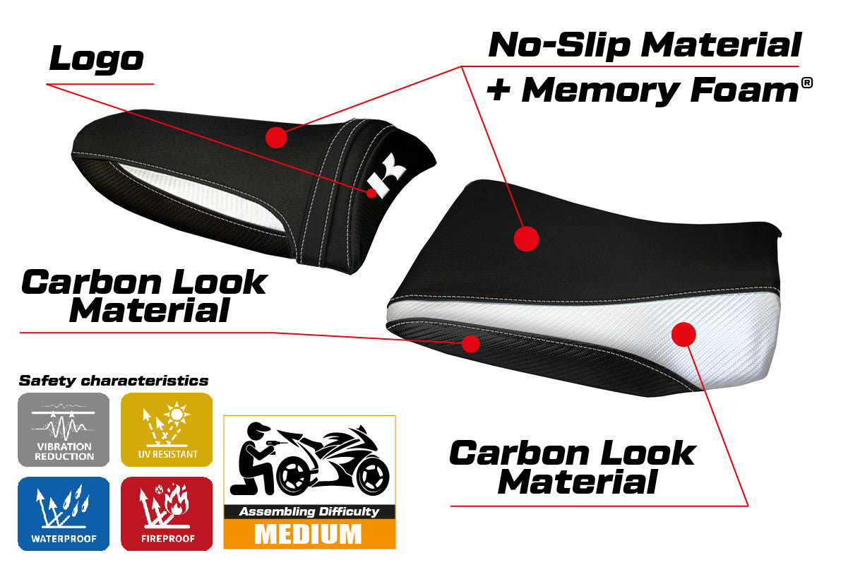 Yhteensopiva istuinpäällinen - Kawasaki Z 1000 2003 - 2006 - mod Pozzuoli 1 Comfort System