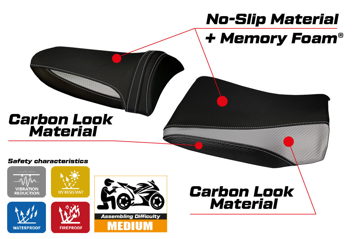 Yhteensopiva istuinpäällinen - Kawasaki Z 1000 2003 - 2006 - mod Pozzuoli 1 Comfort System