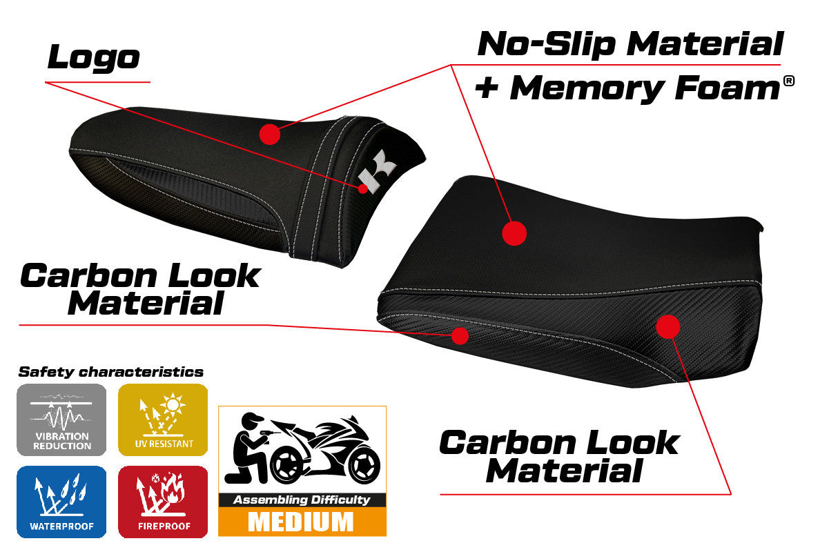 Yhteensopiva istuinpäällinen - Kawasaki Z 1000 2003 - 2006 - mod Pozzuoli 1 Comfort System