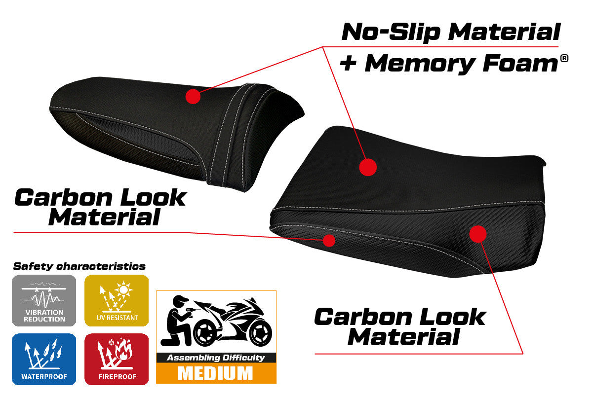 Yhteensopiva istuinpäällinen - Kawasaki Z 1000 2003 - 2006 - mod Pozzuoli 1 Comfort System
